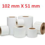 Opaco White Roll Adesivo 102mm x 51mm, 650 labels,Diametro 40mm Ad inchiostro