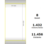 White 57x102mm, 1432 Et/Rotolo Z-2000D,2.2x4x3 Core, 8 Rolls