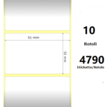 White 51x32mm,4790 Et/Rotolo Z-1000D, 2x1.3x3 Core, 10 Rolls